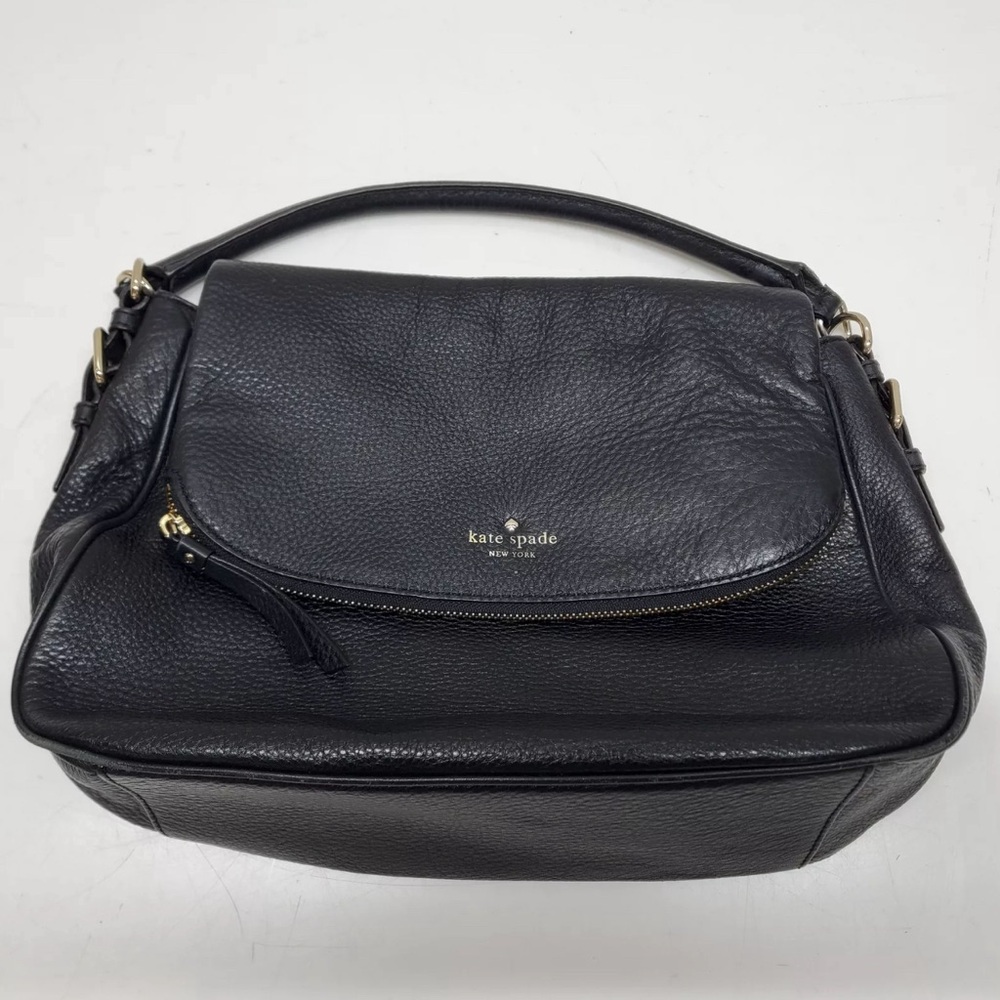 KATE SPADE Black Pebbled Leather Satchel/Top Handle Bag EUC
